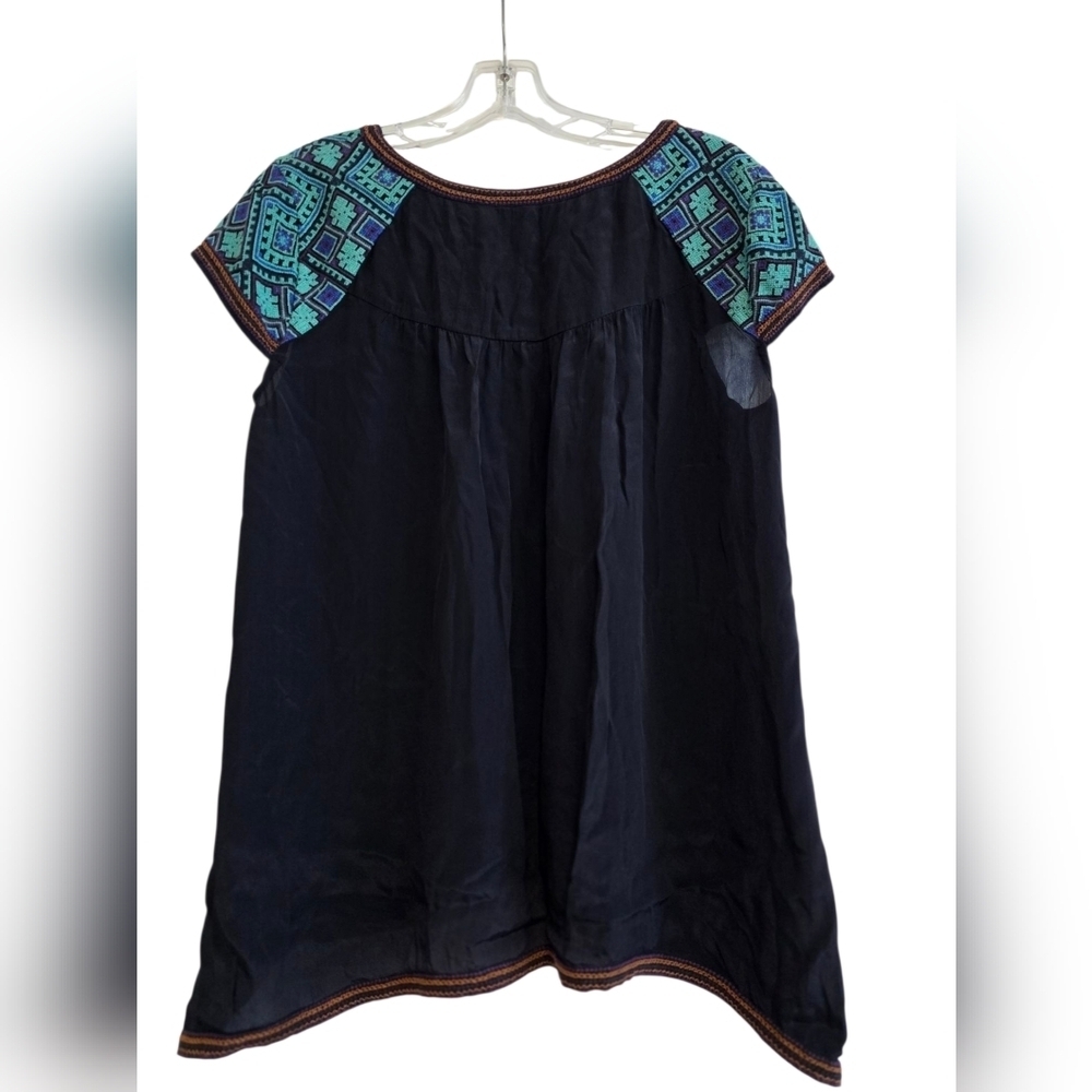 Maeve Black and Blue Cut Out Embroidered Tunic size 10P - Picture 3 of 5